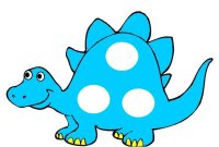 Blue Dinosaur Pompom Match up – learn color blue