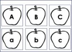 Preschool apple theme September letter match up game