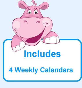 Infant Weekly Calendar for baby ages 1 to 4 months