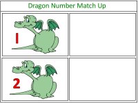 January Preschool theme Dragon Number Match Up Game Red and Blue