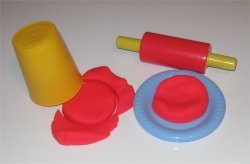 Red play dough activity for toddlers