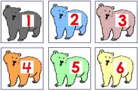 January preschool hibernation theme Bear number match up game