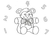 January preschool curriculum teddy bear theme numbers coloring page