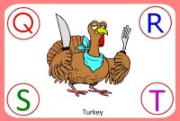 Thanksgiving day cards match up the letters QRST
