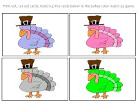 Turkey color match up cards