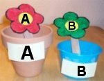 Plant Pot Flower Letters A, B, C Match Up