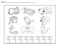 Forest animal theme, 9 Forest Animals, trace the number