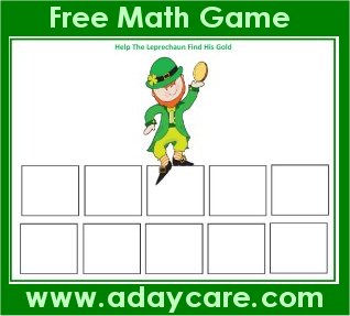 St. Patrick’s Day Math Help the leprechaun find the gold game