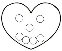Happy face heart circle match up activity for toddlers ages 18 months to 2.5 years