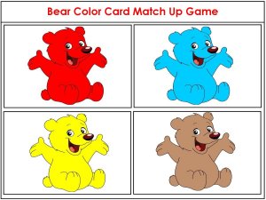 Preschool Game  Bear Color Match Up for September