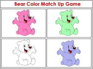 Preschool Friends theme Color Match Up Game for September