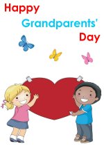 Preschool Happy Grandparents' Day Card Printable Page for September